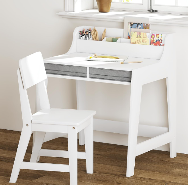 Children's Desk And Chair Set With Storage Drawers